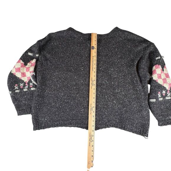 Vintage Wool Angora Blend Sweater Button Up Cardigan JK America Love Hearts XOXO - Picture 13 of 16
